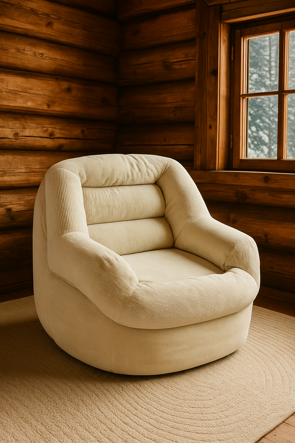 Fauteuil Relax Pouf Confort & Ergonomique en Velours Côtelé - PURE CLICK