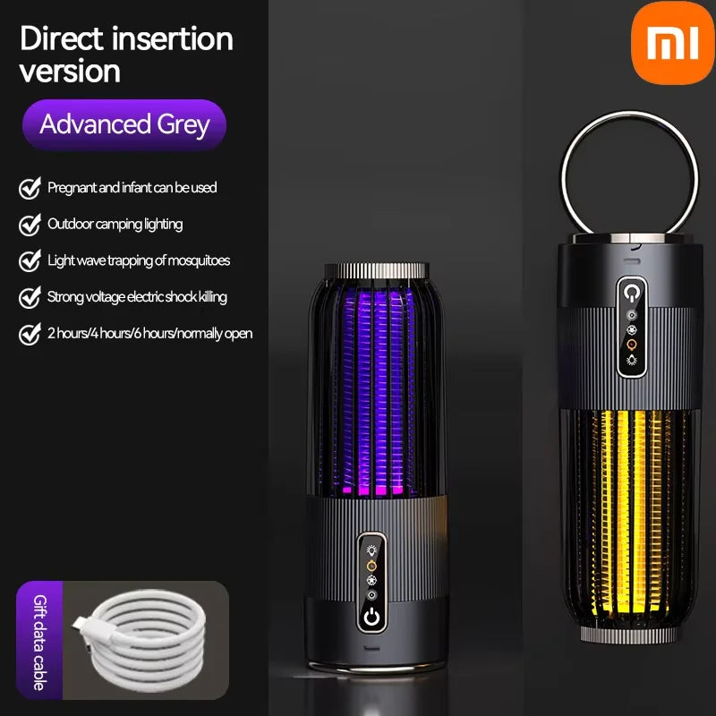 Xiaomi 2-En-1 Lampe Anti-Moustique À Choc Électrique Portable Pour Lampe Anti-Moustique Extérieure Charge Solaire Tueur De Moustique