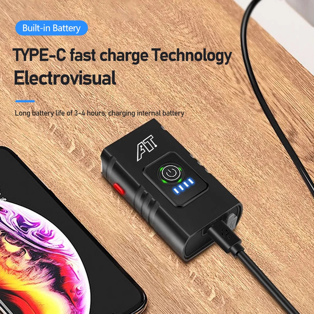 Feu Avant De Vélo LED Type-C, Phare De Vélo Rechargeable, Pour Vtt, Vélo De Route, Facile À Installer, Accessoires De Cyclisme