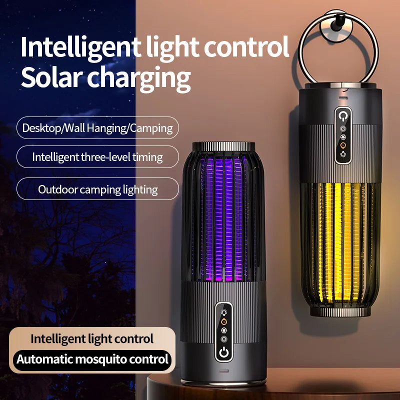 Xiaomi  2-En-1 Lampe Anti-Moustique À Choc Électrique Portable Pour Lampe Anti-Moustique Extérieure Charge Solaire Tueur De Moustique