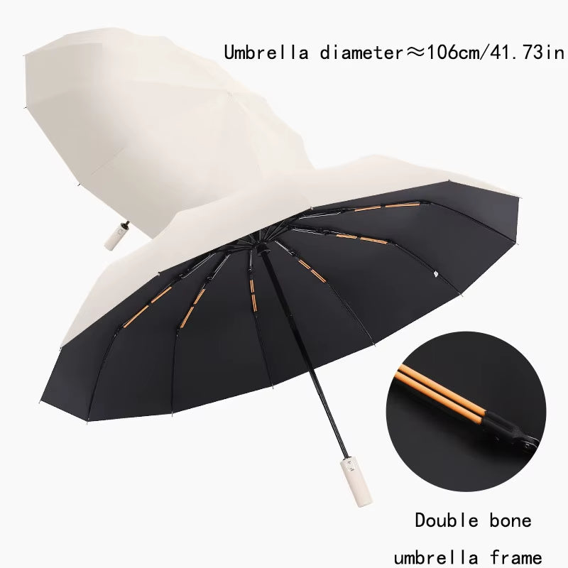 Parapluie 24 Sofia Renforcé Pour Hommes Et Femmes, Protection Solaire Anti-Uv, Pour Le Bain D'Affaires, Résistant Au Vent Et Durable