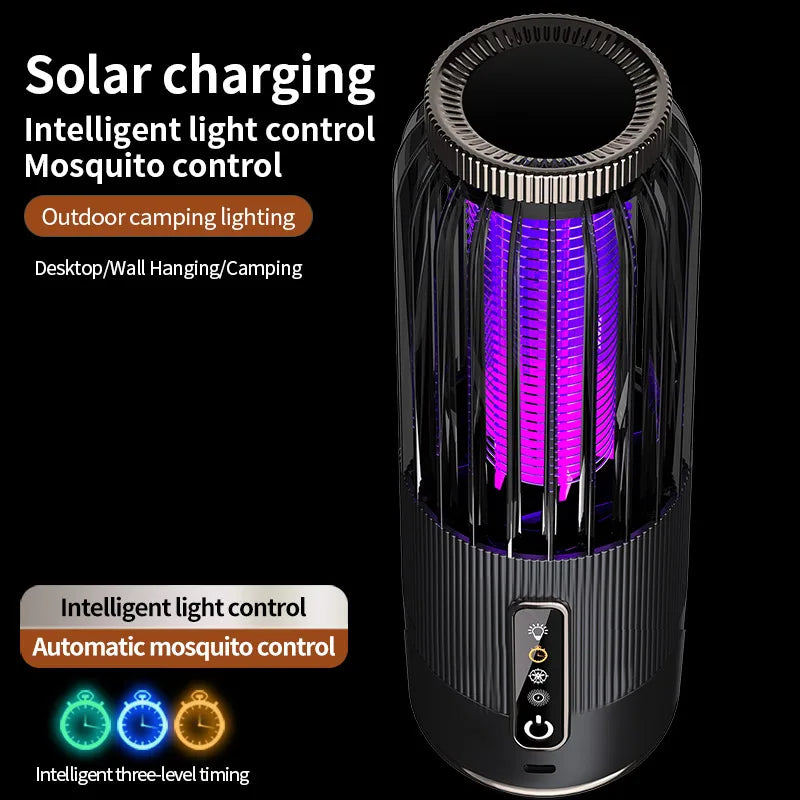Xiaomi  2-En-1 Lampe Anti-Moustique À Choc Électrique Portable Pour Lampe Anti-Moustique Extérieure Charge Solaire Tueur De Moustique