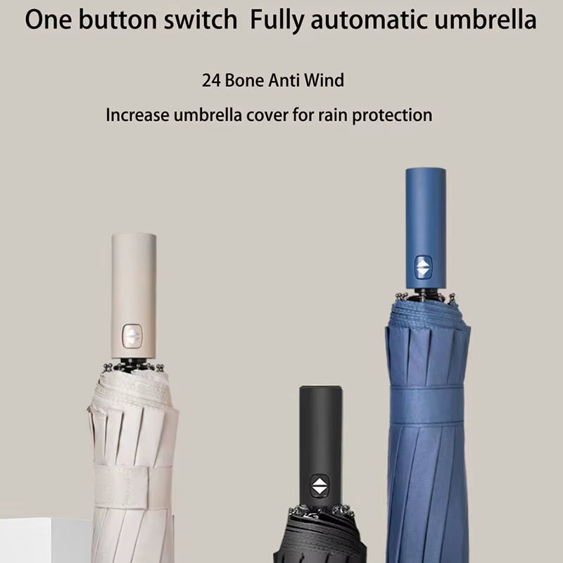 Parapluie 24 Sofia Renforcé Pour Hommes Et Femmes, Protection Solaire Anti-Uv, Pour Le Bain D'Affaires, Résistant Au Vent Et Durable
