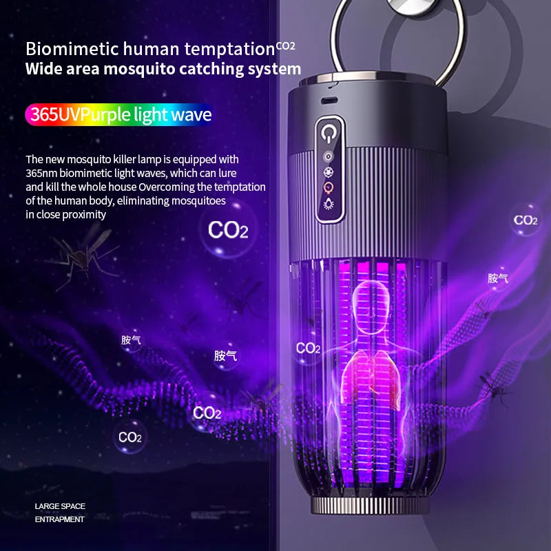 Xiaomi  2-En-1 Lampe Anti-Moustique À Choc Électrique Portable Pour Lampe Anti-Moustique Extérieure Charge Solaire Tueur De Moustique