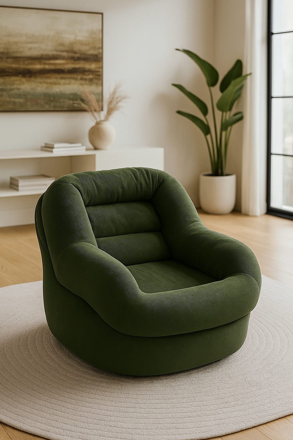Fauteuil Relax Pouf Confort & Ergonomique en Velours Côtelé - PURE CLICK