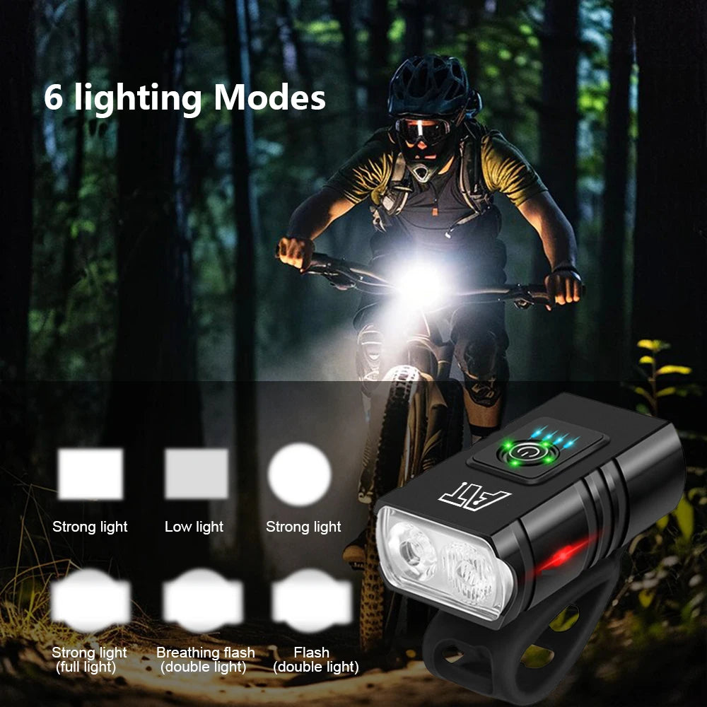 Feu Avant De Vélo LED Type-C, Phare De Vélo Rechargeable, Pour Vtt, Vélo De Route, Facile À Installer, Accessoires De Cyclisme