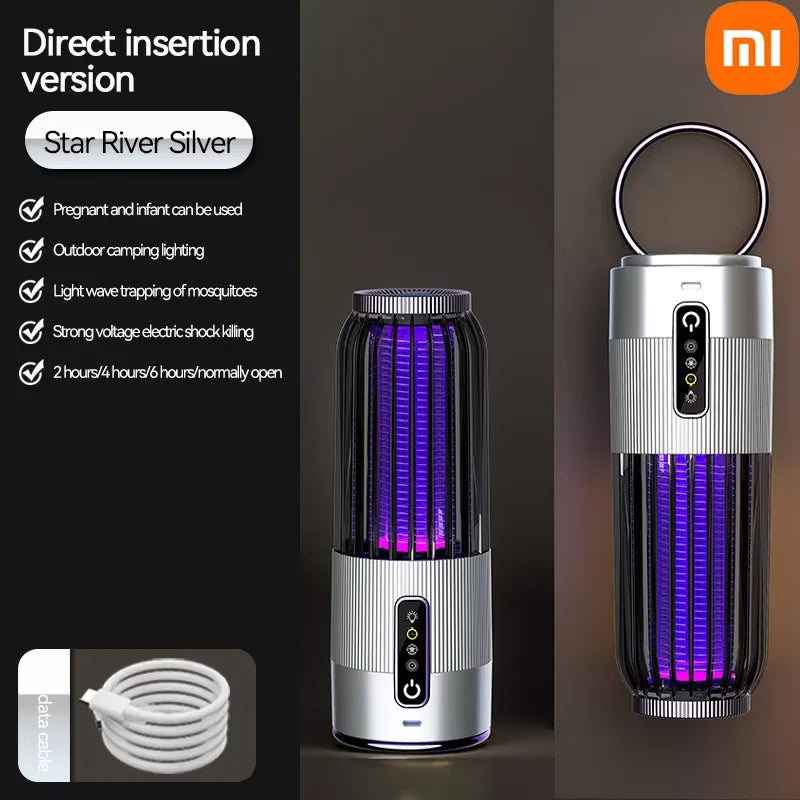 Xiaomi  2-En-1 Lampe Anti-Moustique À Choc Électrique Portable Pour Lampe Anti-Moustique Extérieure Charge Solaire Tueur De Moustique